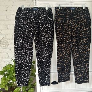 Old Navy Bundle 2 Pair Harper Mid-rise Animal Print Dress Pant Size 6